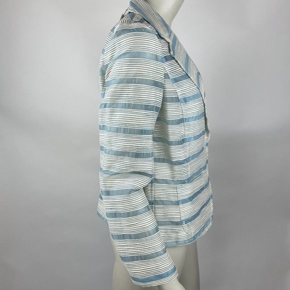 Worth Blazer Lightweight Sheer Long Sleeve Button-Up Cotton Blend Women 8 NWT - Picture 3 of 14